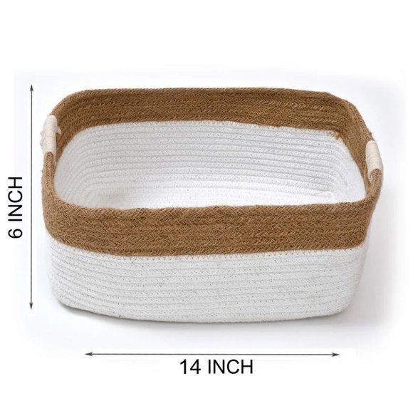 Organizer, Shelf, Gift Basket | Beige, White | Rectangle | Large | 35x25x16 cm - Picture 3 of 3